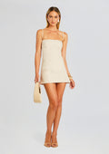 Leonora Linen Mini Dress by SEROYA in Linen Beige, product image 1