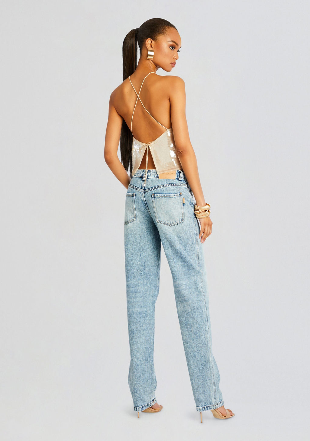 Norma Sequin Top by retrofête in Cream, product image 4