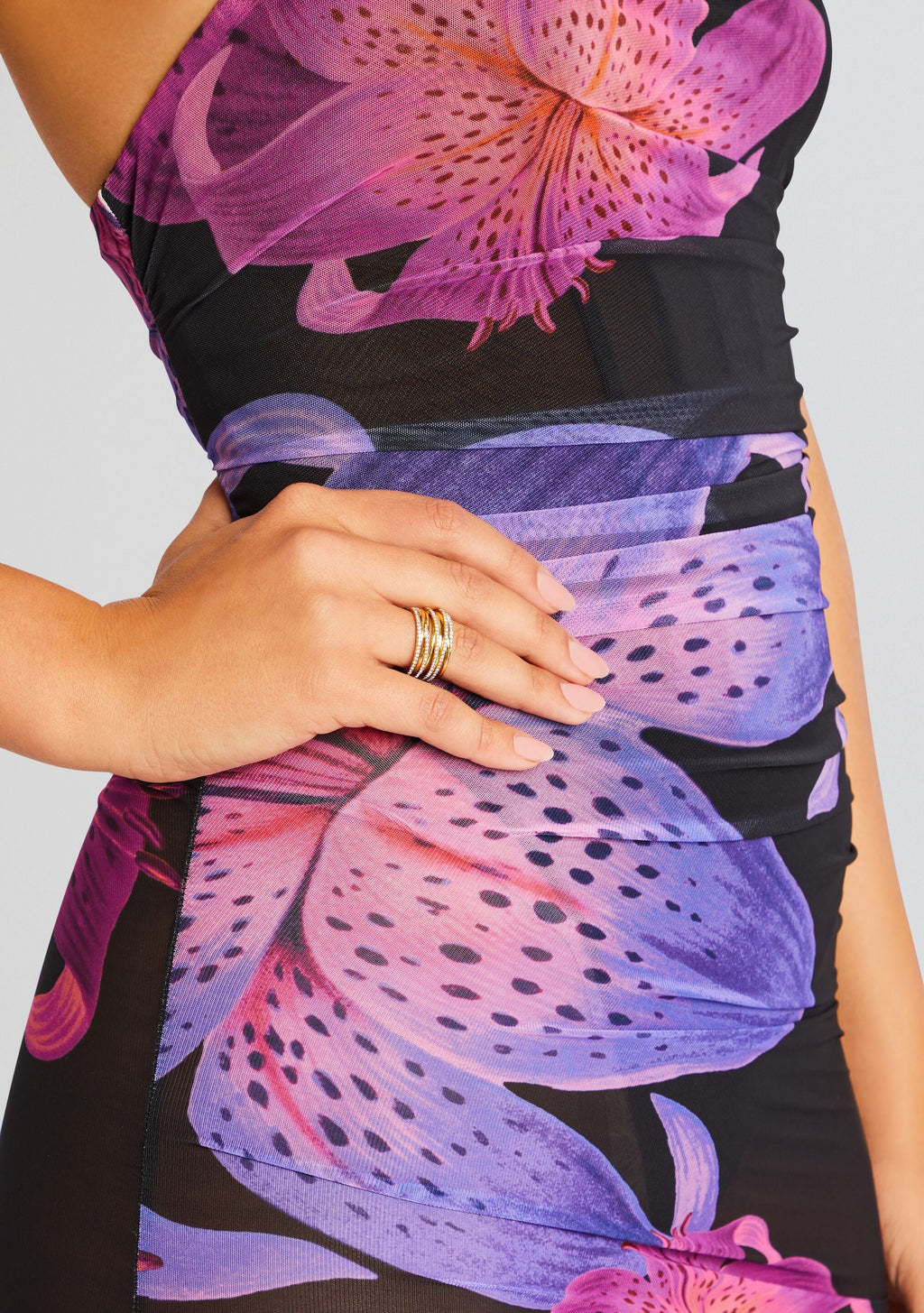 Trista Mesh Dress by retrofête in Hibiscus, product image 2