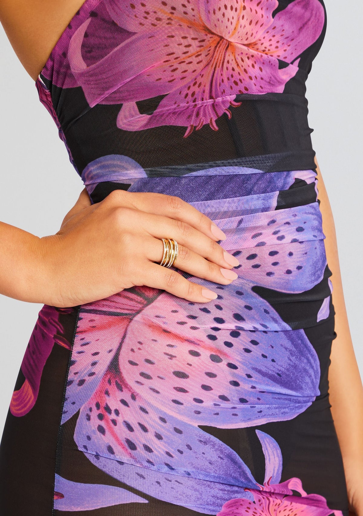 Trista Mesh Dress by retrofête in Hibiscus, product image 2