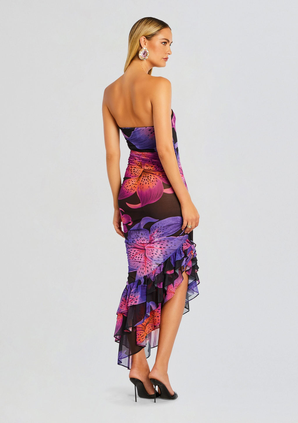 Trista Mesh Dress by retrofête in Hibiscus, product image 4