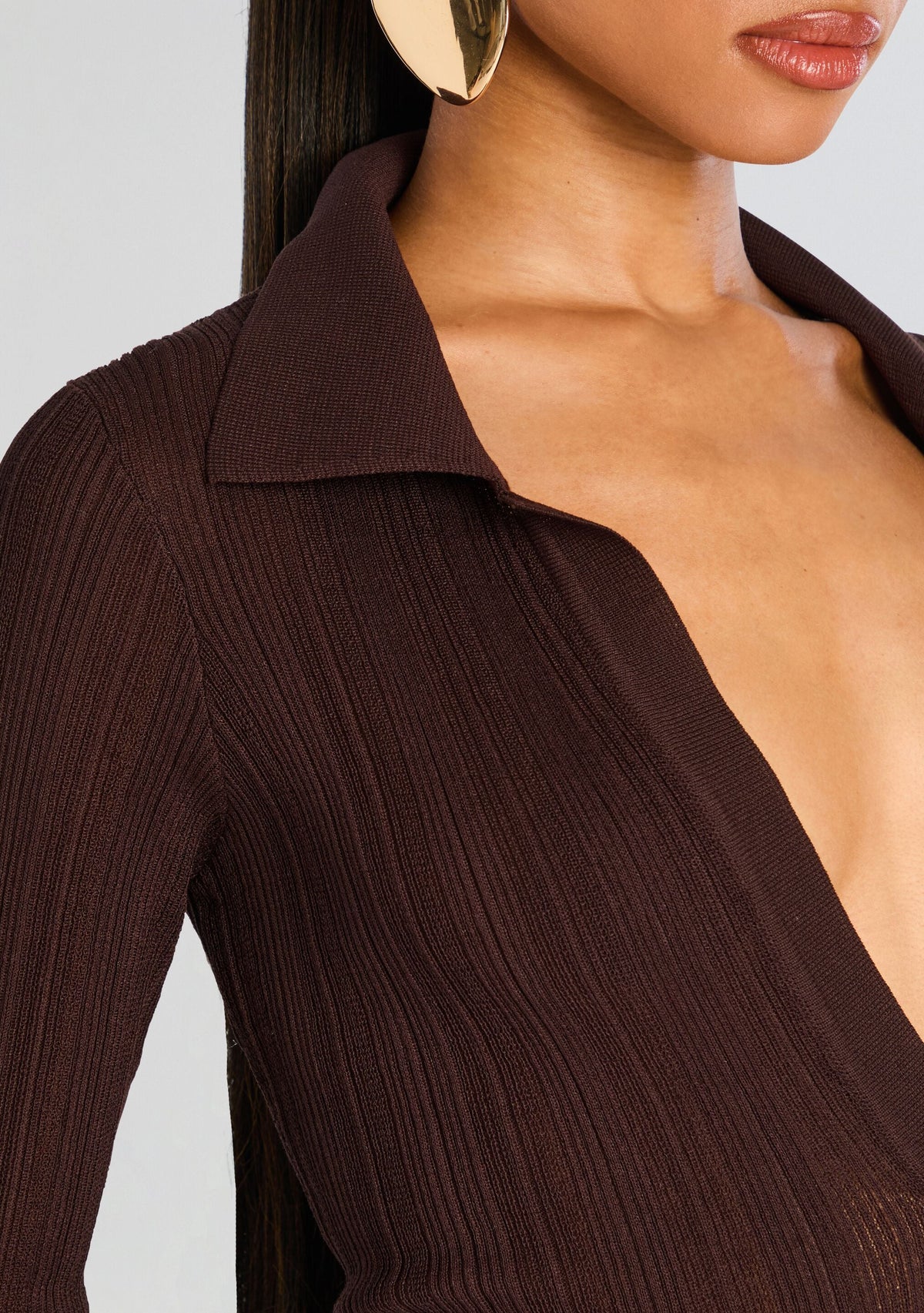 Azula Rib Knit Maxi Dress by SEROYA in Ash Brown, product image 2