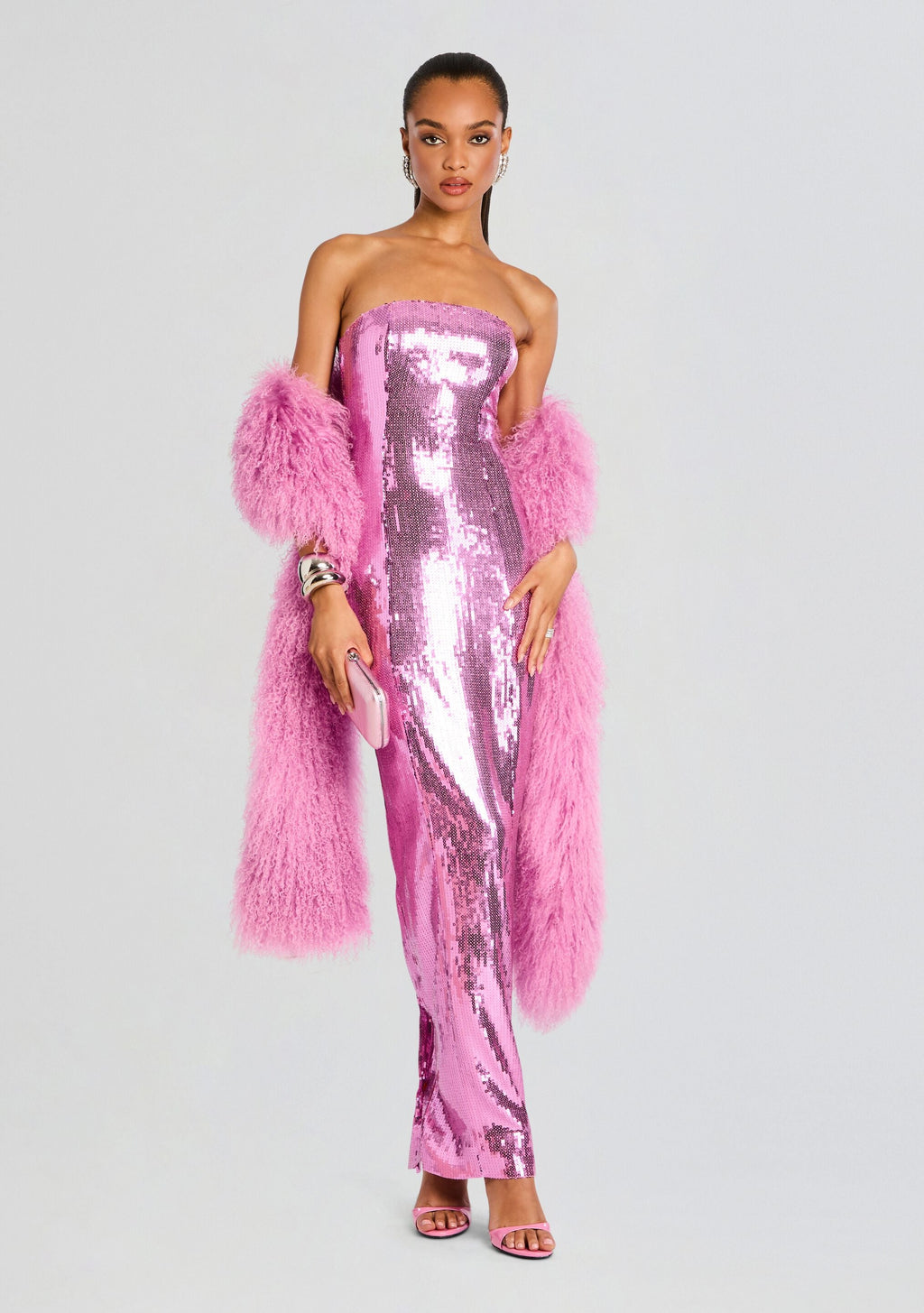 Ember Sequin Dress by retrofête in Pink, product image 5