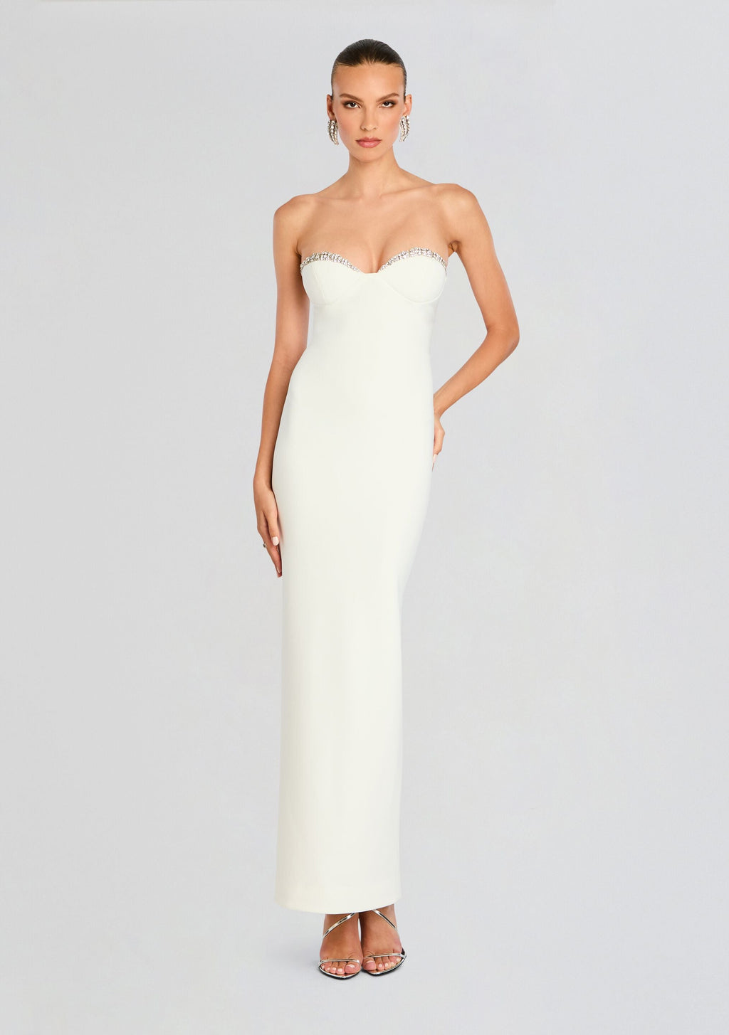 Jessalyn Dress by retrofête in White/Silver, product image 1