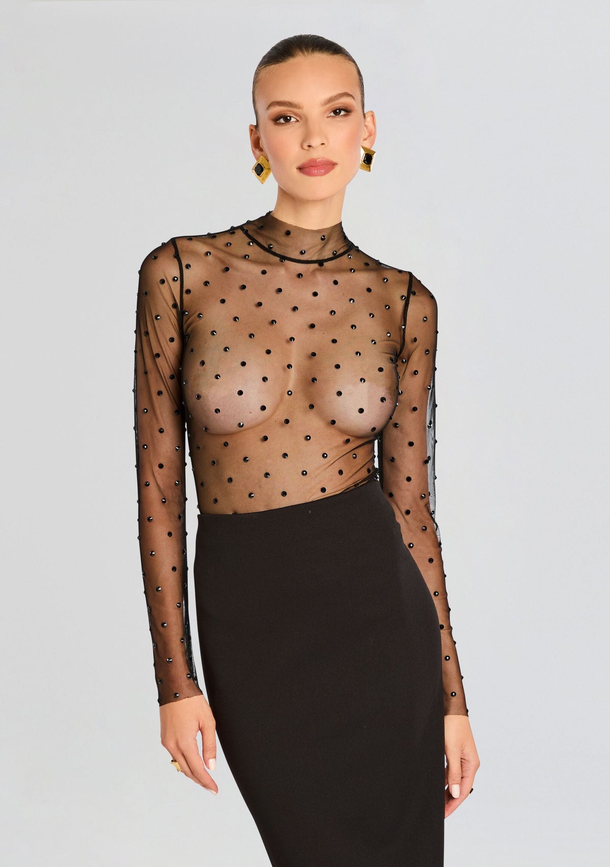 Lilith Mesh Top by retrofête in Black, product image 1