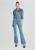 Mabel Fitted Mid Rise Jumpsuit by SEROYA in River, product image 1