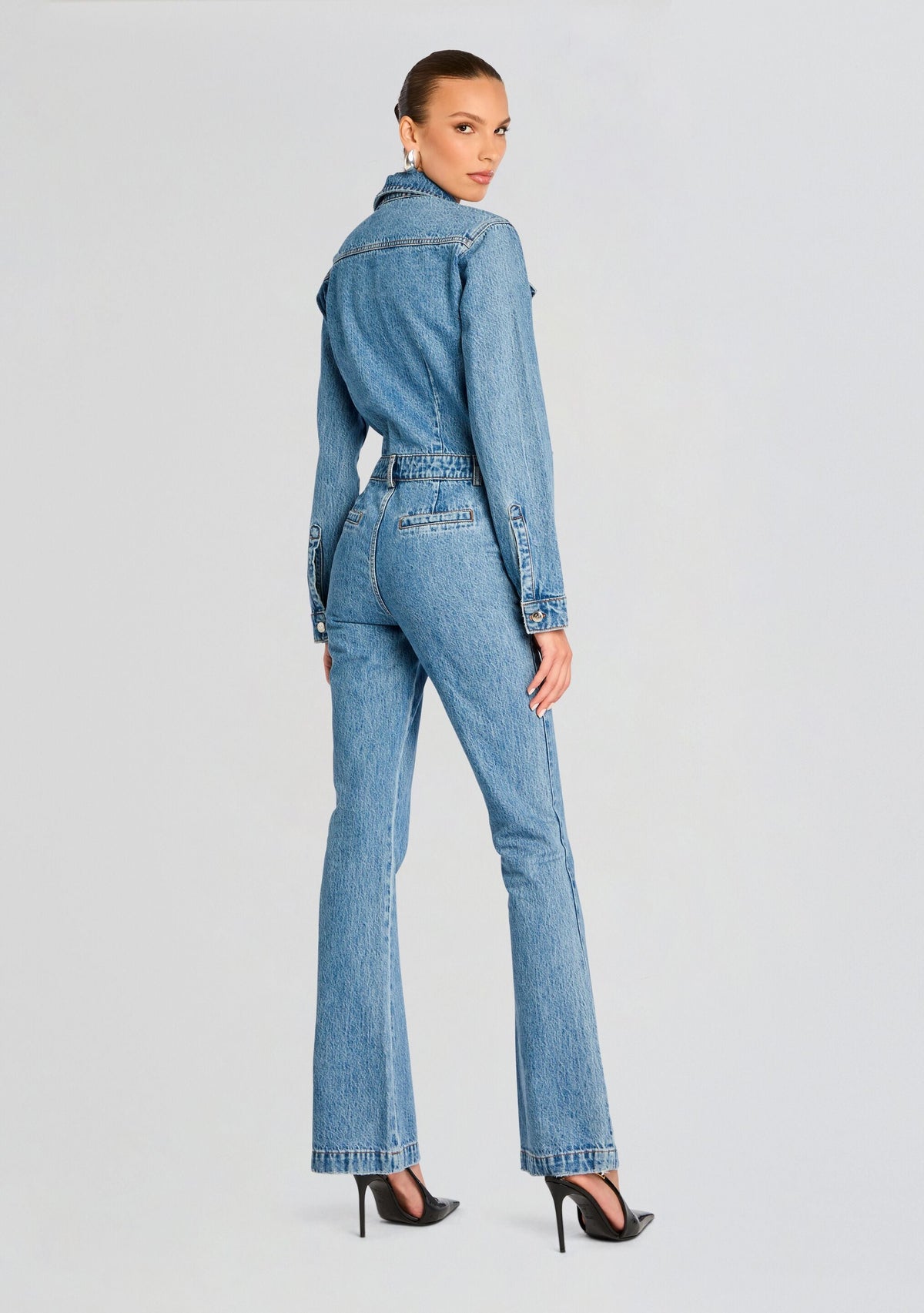 Mabel Fitted Mid Rise Jumpsuit by SEROYA in River, product image 4