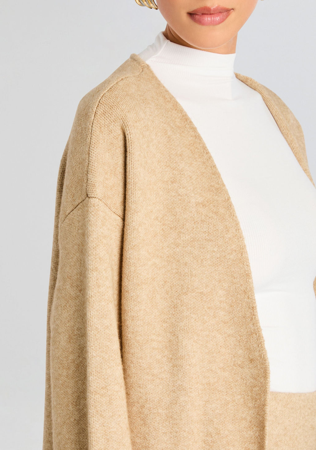 Megumi Knit Robe by SEROYA in Tan, product image 2