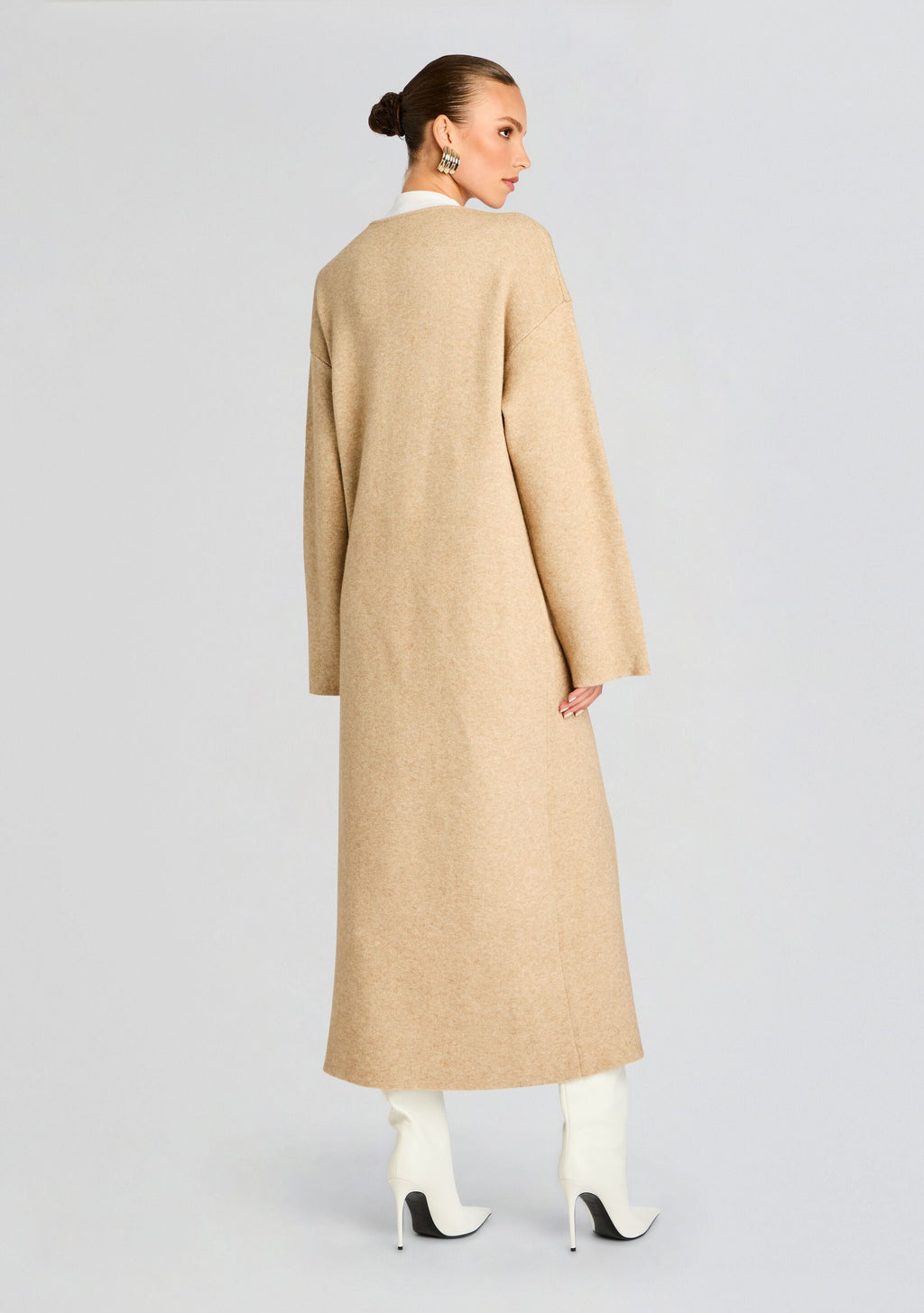 Megumi Knit Robe by SEROYA in Tan, product image 4