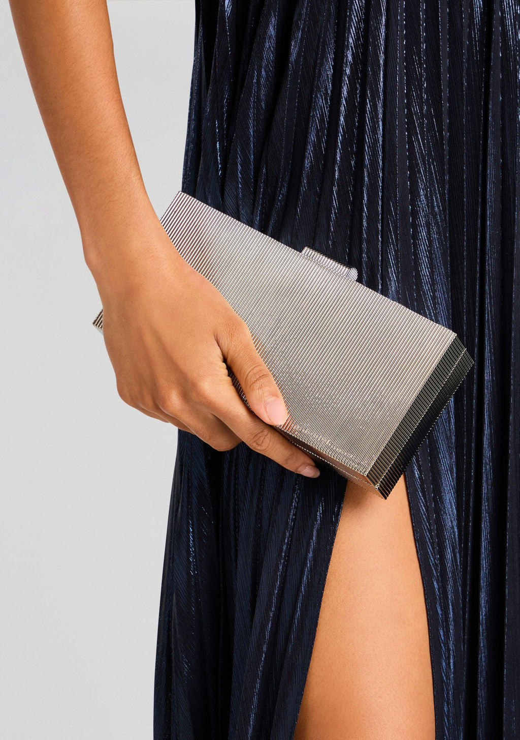 Milo Clutch by retrofête in Silver Metal, product image 4