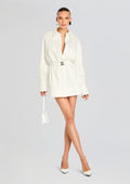 Posh Poplin Shirt Dress by SEROYA in White, product image 1