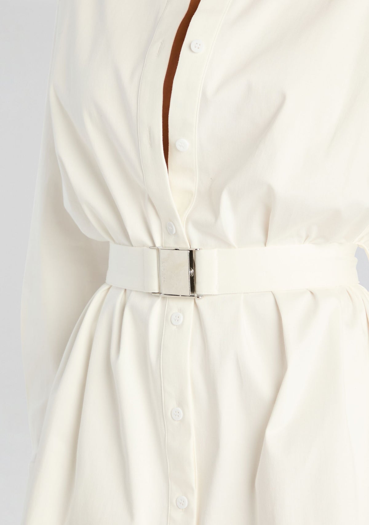 Posh Poplin Shirt Dress by SEROYA in White, product image 2