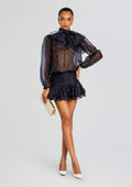 Beatrice Dress by retrofête in Navy Polka Dots, product image 1