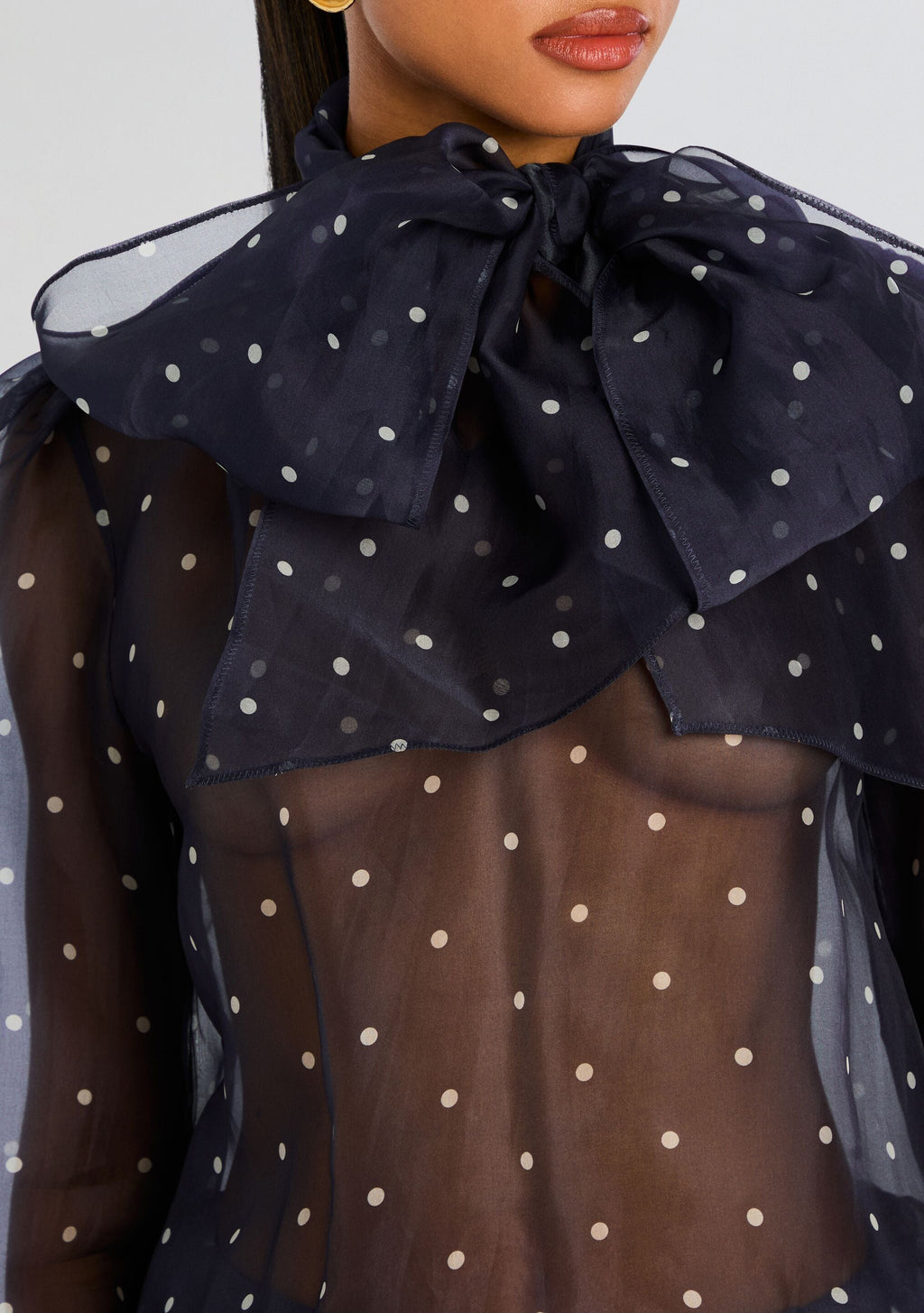 Beatrice Dress by retrofête in Navy Polka Dots, product image 3