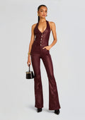 Cynthia Coated Denim Jumpsuit by retrofête in Coated Port, product image 1
