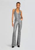 Cynthia Coated Denim Jumpsuit by retrofête in Coated Grey, product image 1