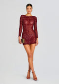 Emani Sequin Dress by retrofête in Cabernet, product image 1
