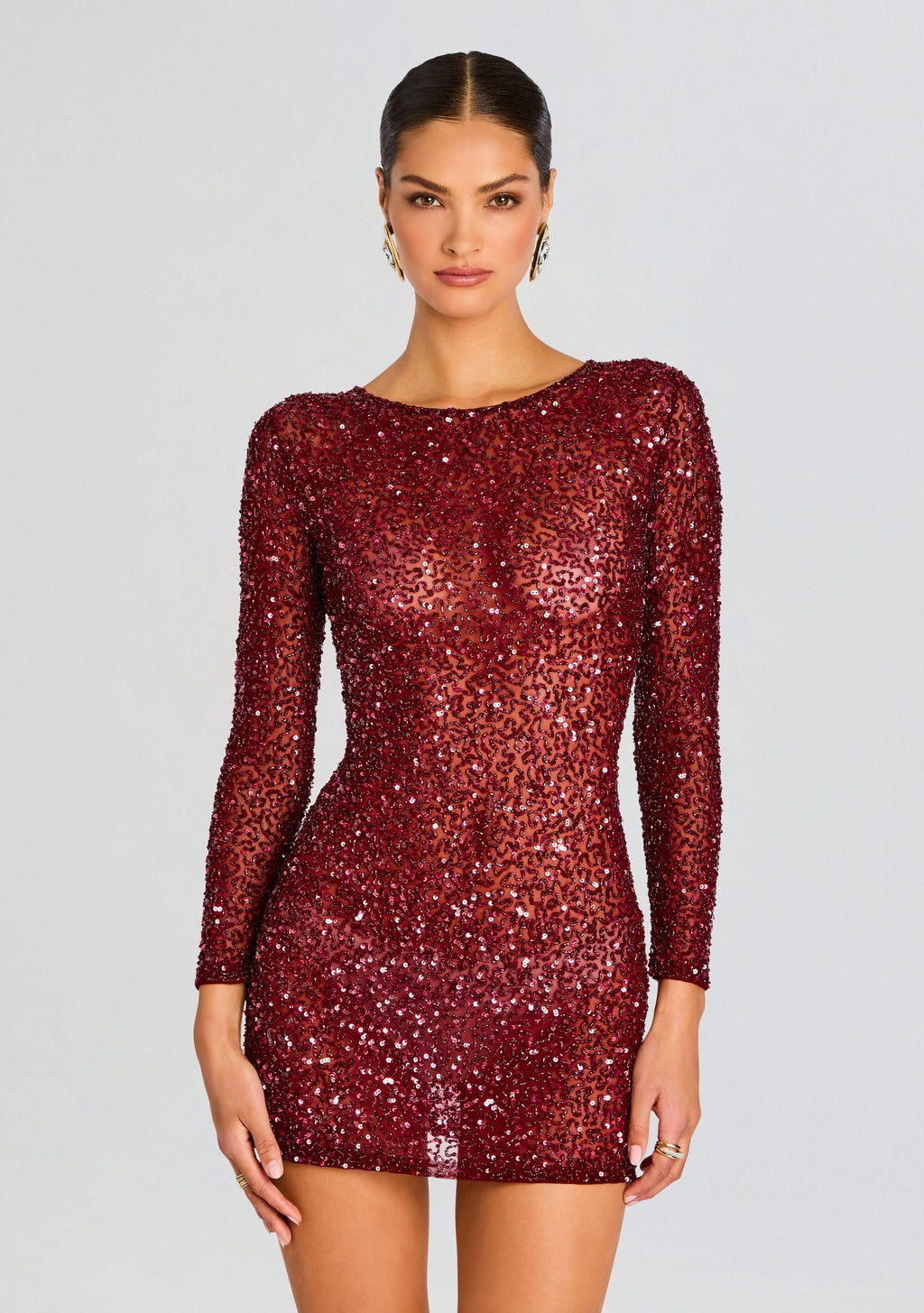 Emani Sequin Dress by retrofête in Cabernet, product image 5