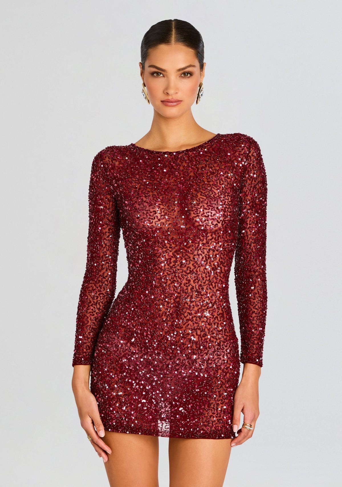 Emani Sequin Dress by retrofête in Cabernet, product image 5