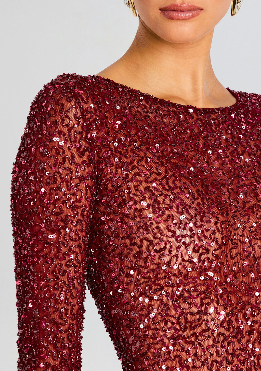 Emani Sequin Dress by retrofête in Cabernet, product image 2
