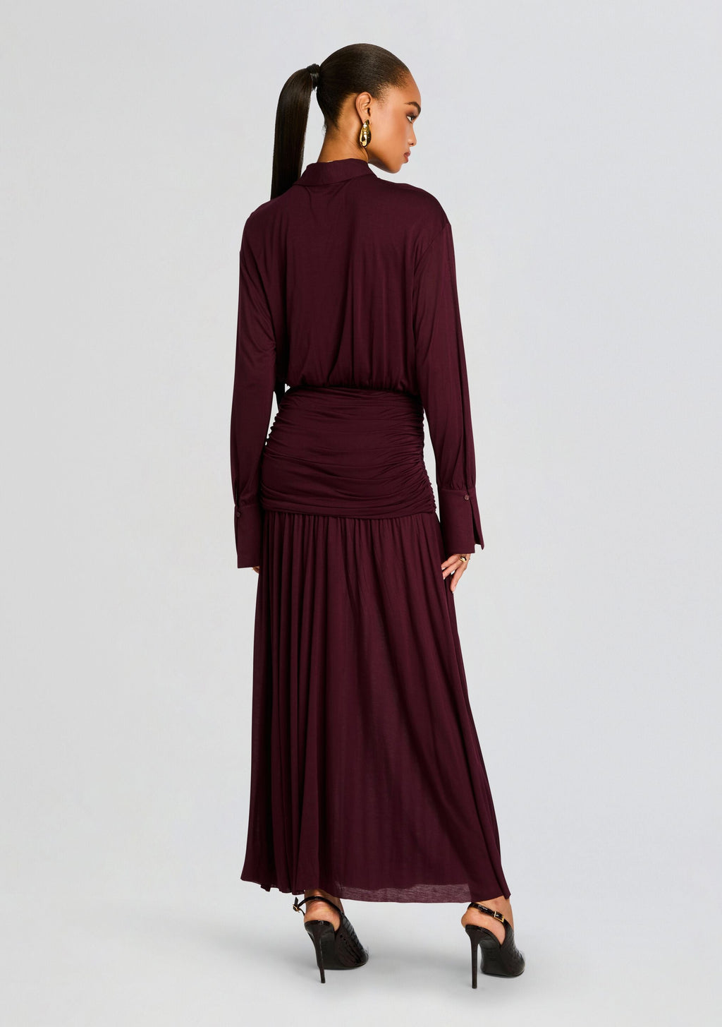 Farah Maxi Dress by SEROYA in Merlot, product image 4