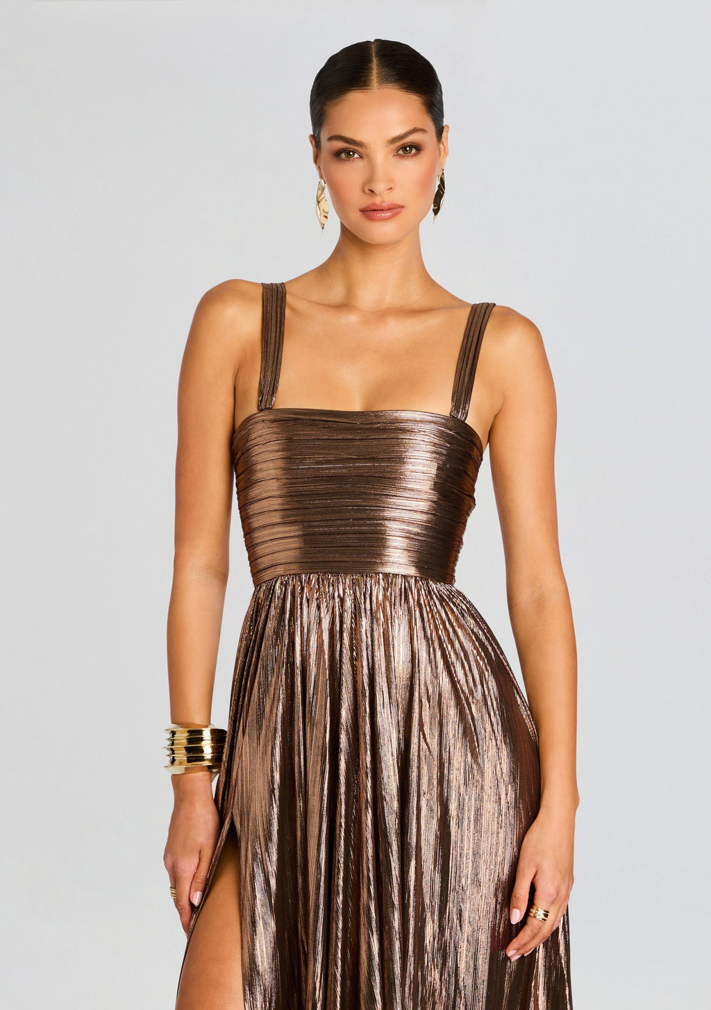 Iris Dress by retrofête in Metallic Bronze, product image 5