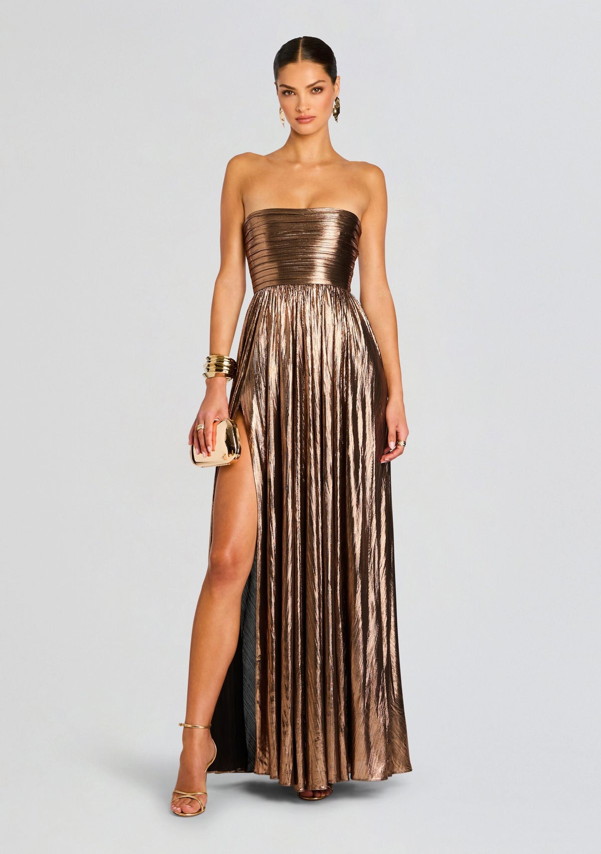 Iris Dress by retrofête in Metallic Bronze, product image 1