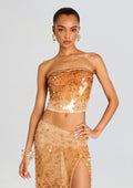 Janelle Sequin Top by retrofête in LightChampagne/Brown, product image 1