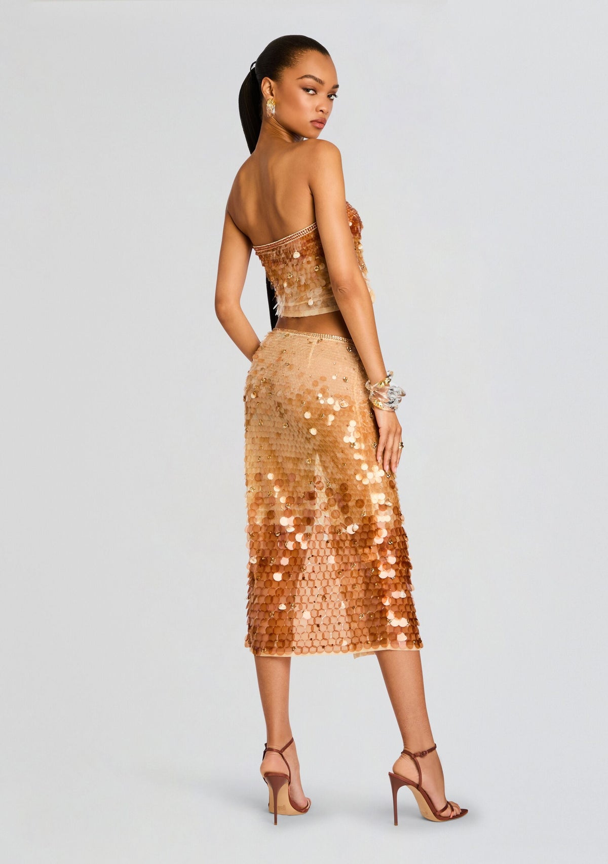 Janelle Sequin Top by retrofête in LightChampagne/Brown, product image 4