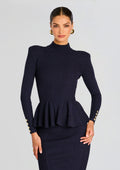 Kasha Metallic Knit Top by retrofête in Metallic Ink, product image 1