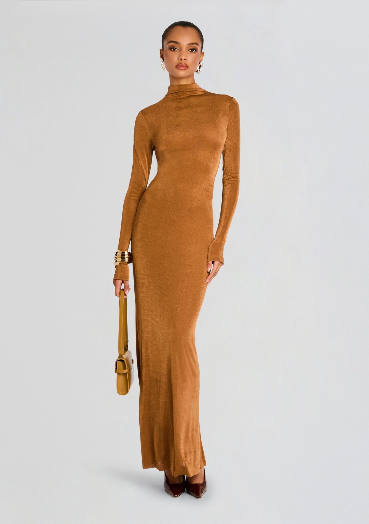 Kim Maxi Dress by SEROYA in Camel, product image 1