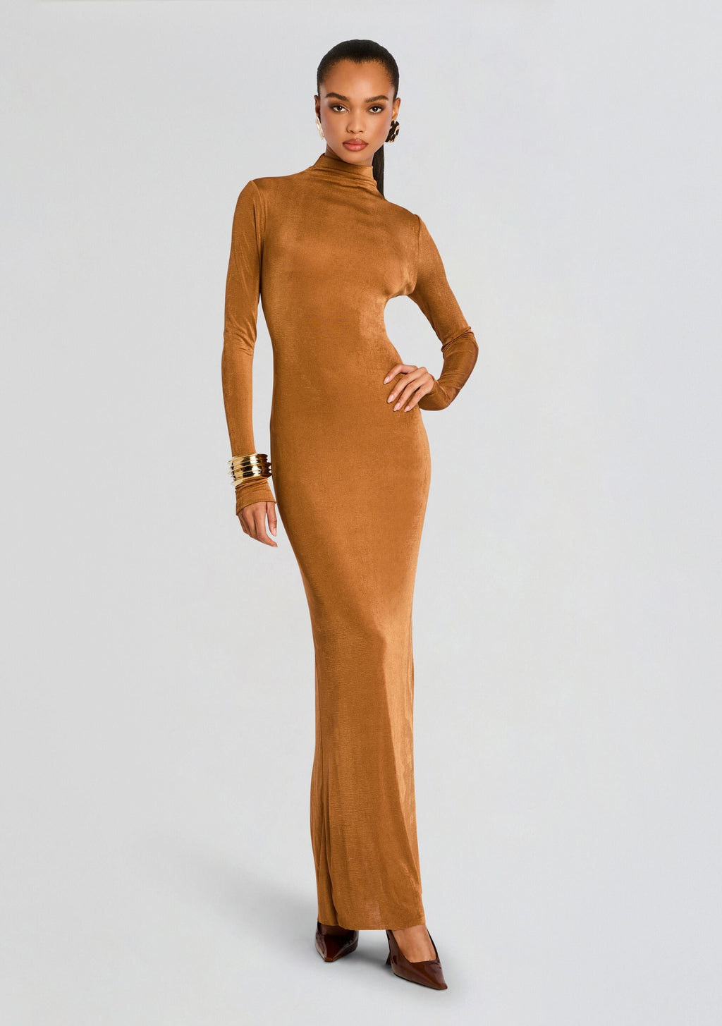 Kim Maxi Dress by SEROYA in Camel, product image 3