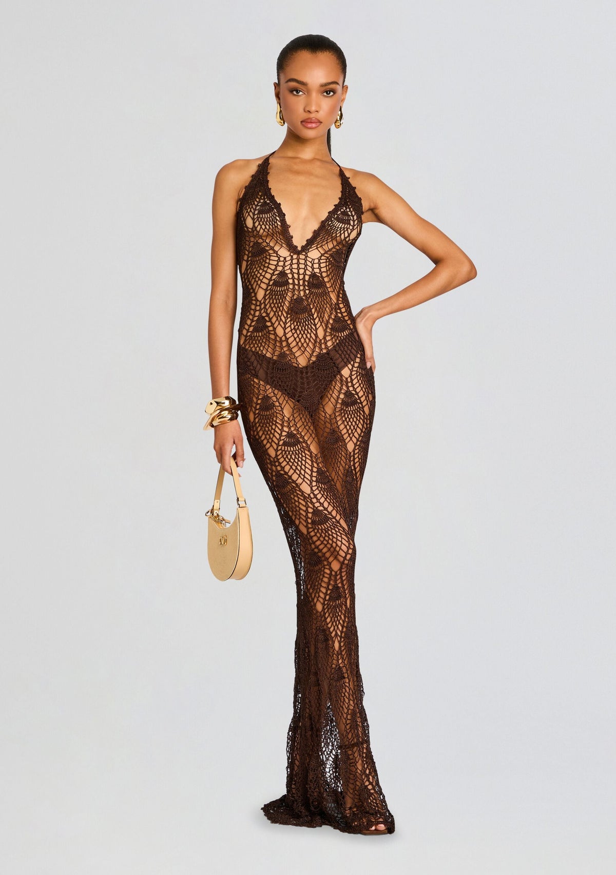 Mylee Crochet Gown by SEROYA in Coconut, product image 5