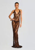 Mylee Crochet Gown by SEROYA in Coconut, product image 1
