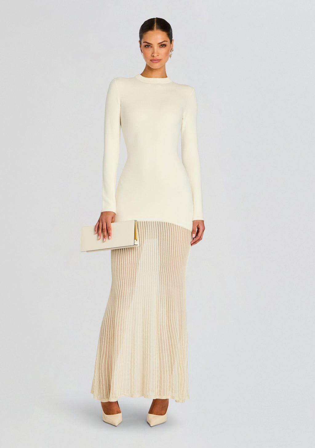 Serenade Knit Maxi Dress by SEROYA in Eggshell, product image 1