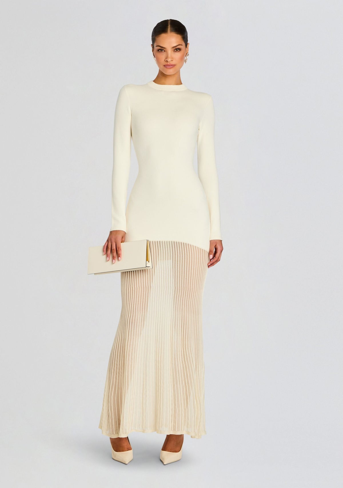 Serenade Knit Maxi Dress by SEROYA in Eggshell, product image 1