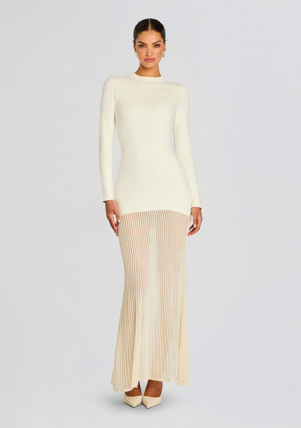 Serenade Knit Maxi Dress by SEROYA in Eggshell, product image 6
