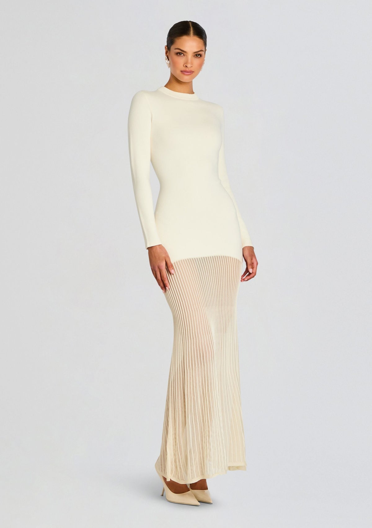 Serenade Knit Maxi Dress by SEROYA in Eggshell, product image 3