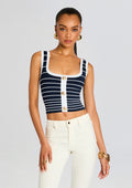 Zadie Metallic Knit Top by retrofête in Metallic Navy/White, product image 1