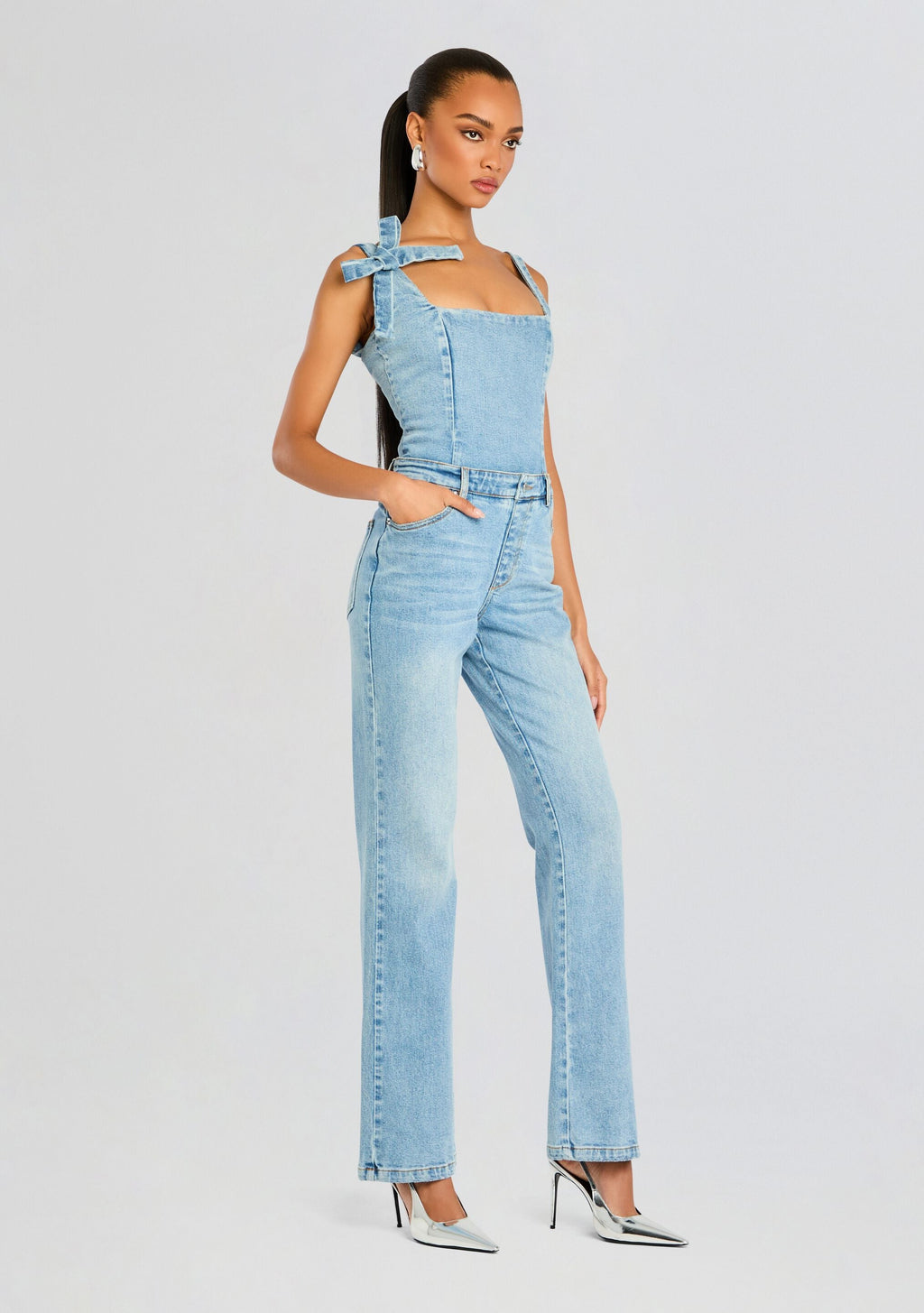 Dawson Denim Jumpsuit by retrofête in Tangier, product image 3