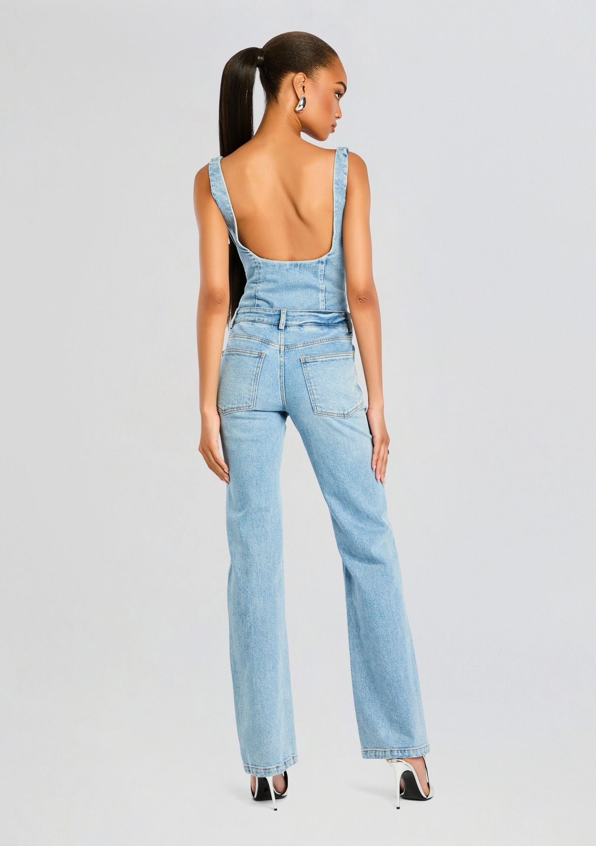Dawson Denim Jumpsuit by retrofête in Tangier, product image 4