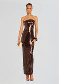 Ember Sequin Dress by retrofête in Dark Chocolate, product image 1