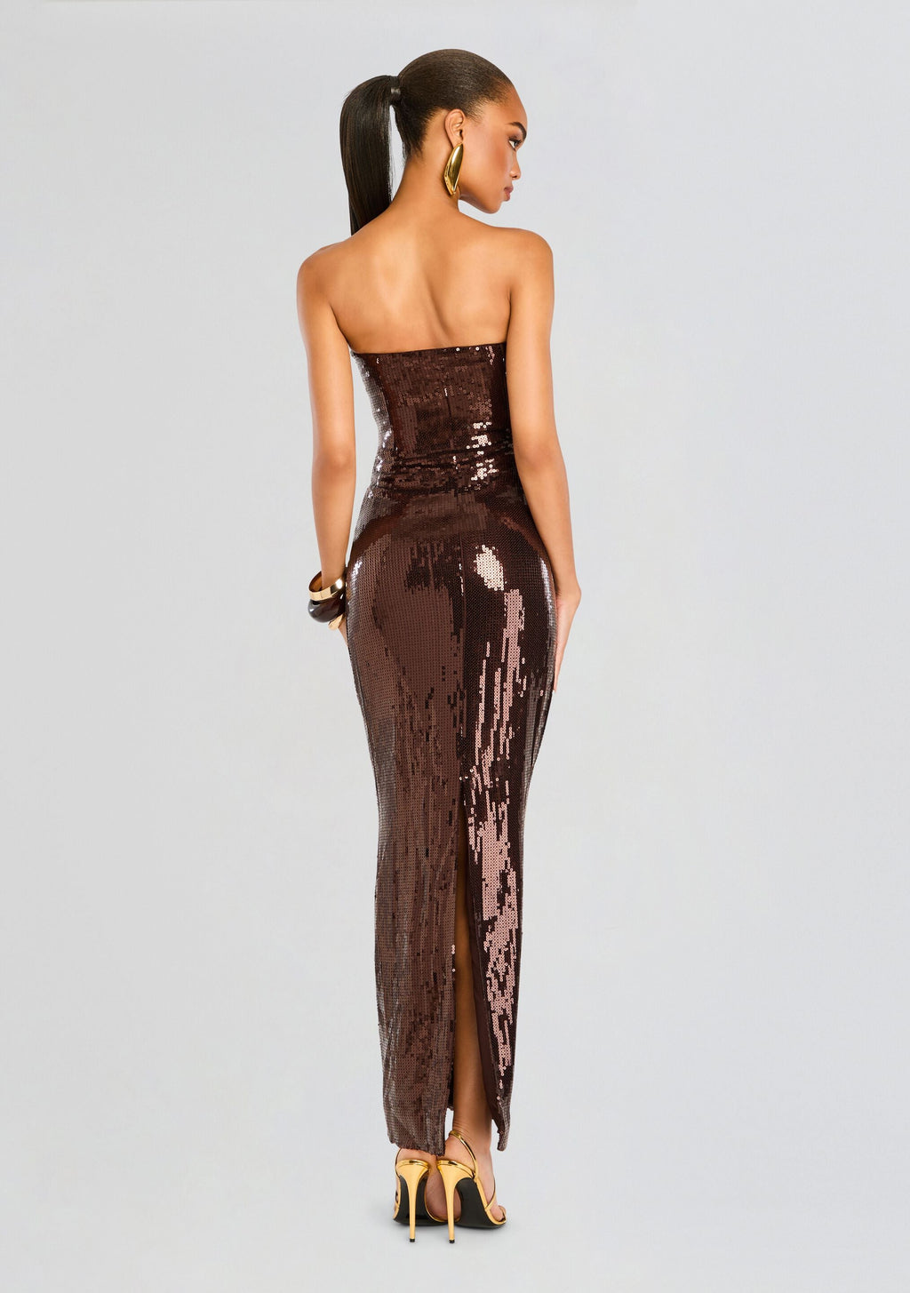 Ember Sequin Dress by retrofête in Dark Chocolate, product image 4