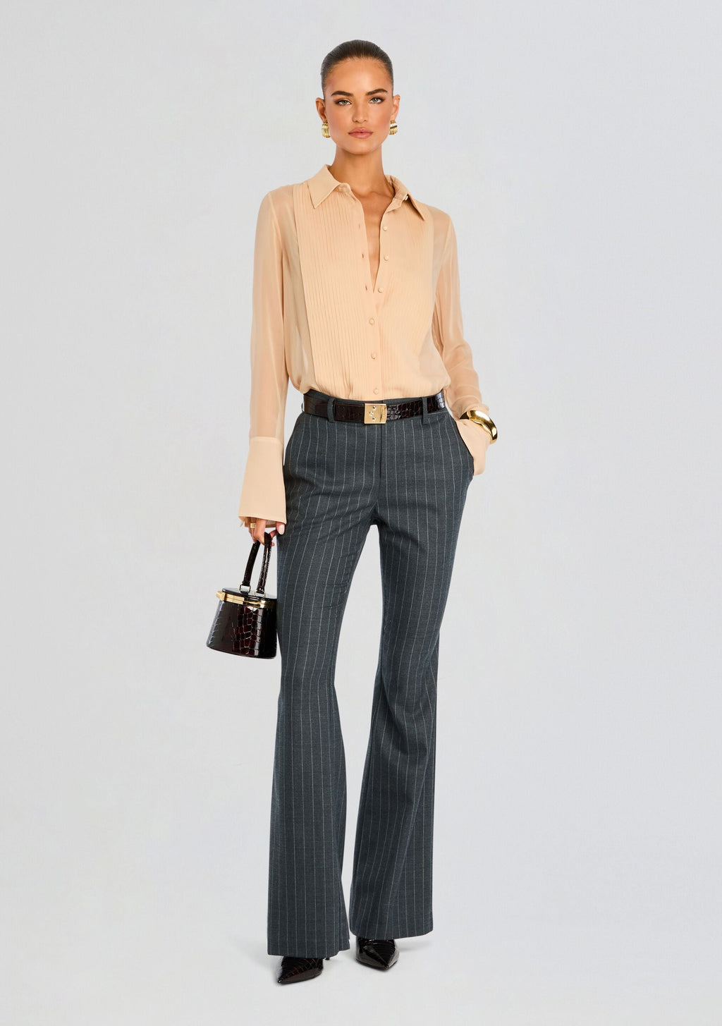 Jemma Silk Blouse by retrofête in Dusty Peach, product image 6