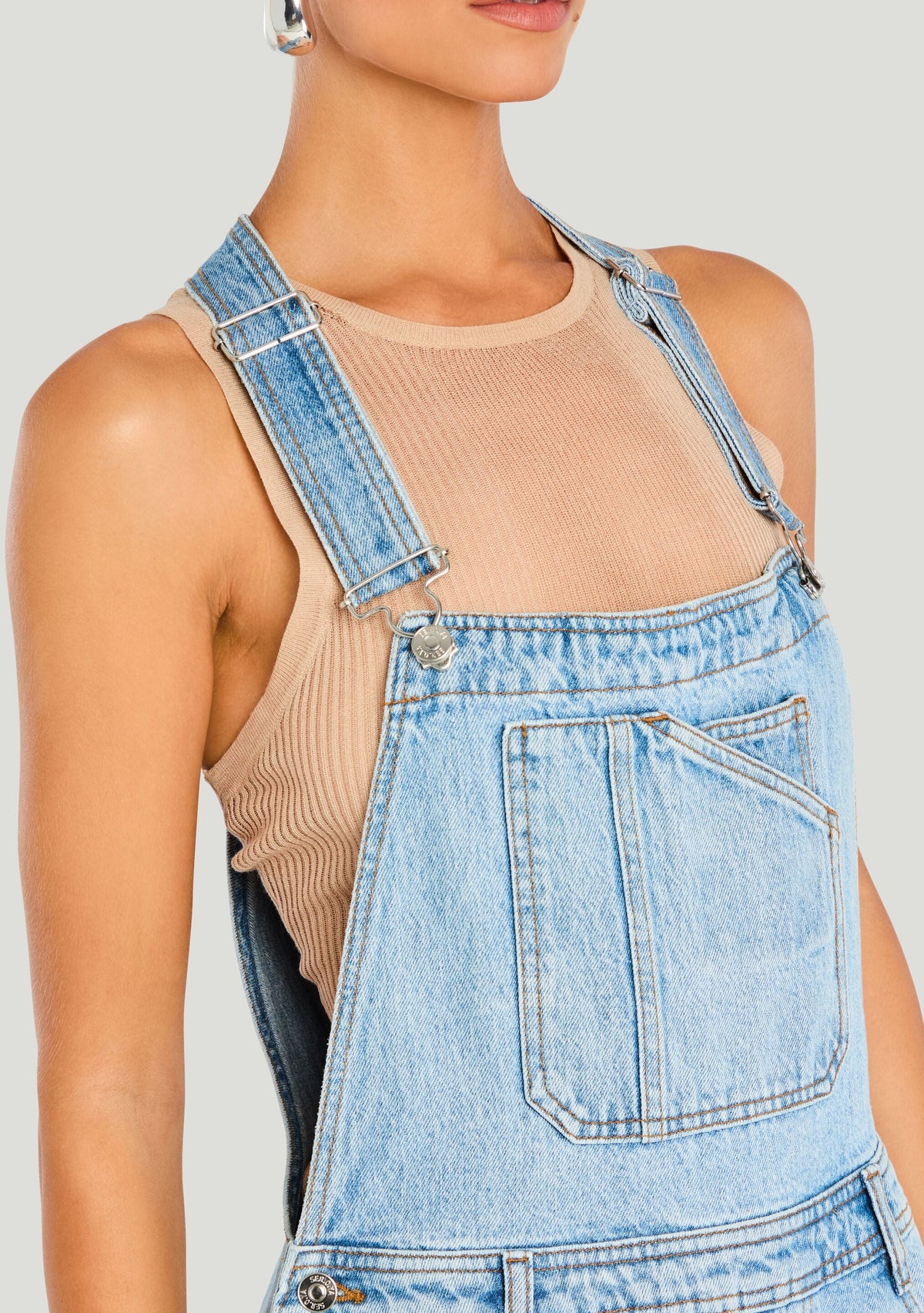Jesamine Barrel Carpenter Overalls by SEROYA in High Tide, product image 2