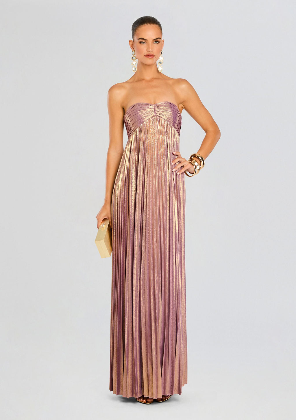 Lyanna Dress by retrofête in Purple/Gold, product image 1