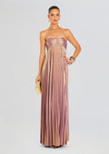 Lyanna Dress by retrofête in Purple/Gold, product image 1