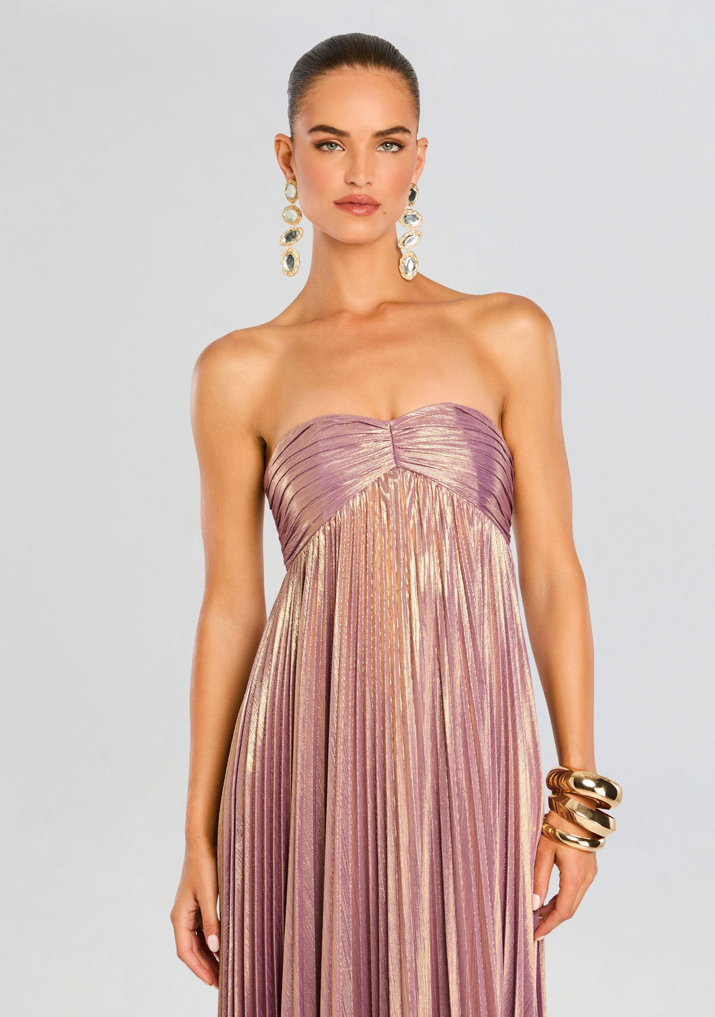 Lyanna Dress by retrofête in Purple/Gold, product image 5