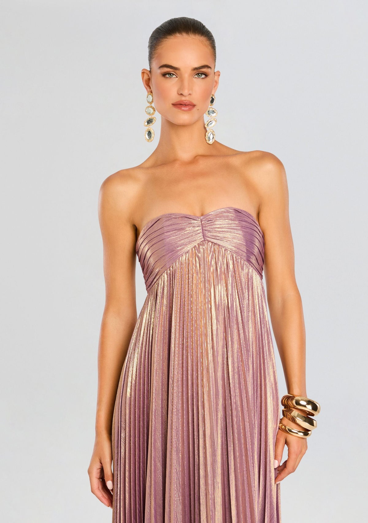 Lyanna Dress by retrofête in Purple/Gold, product image 5