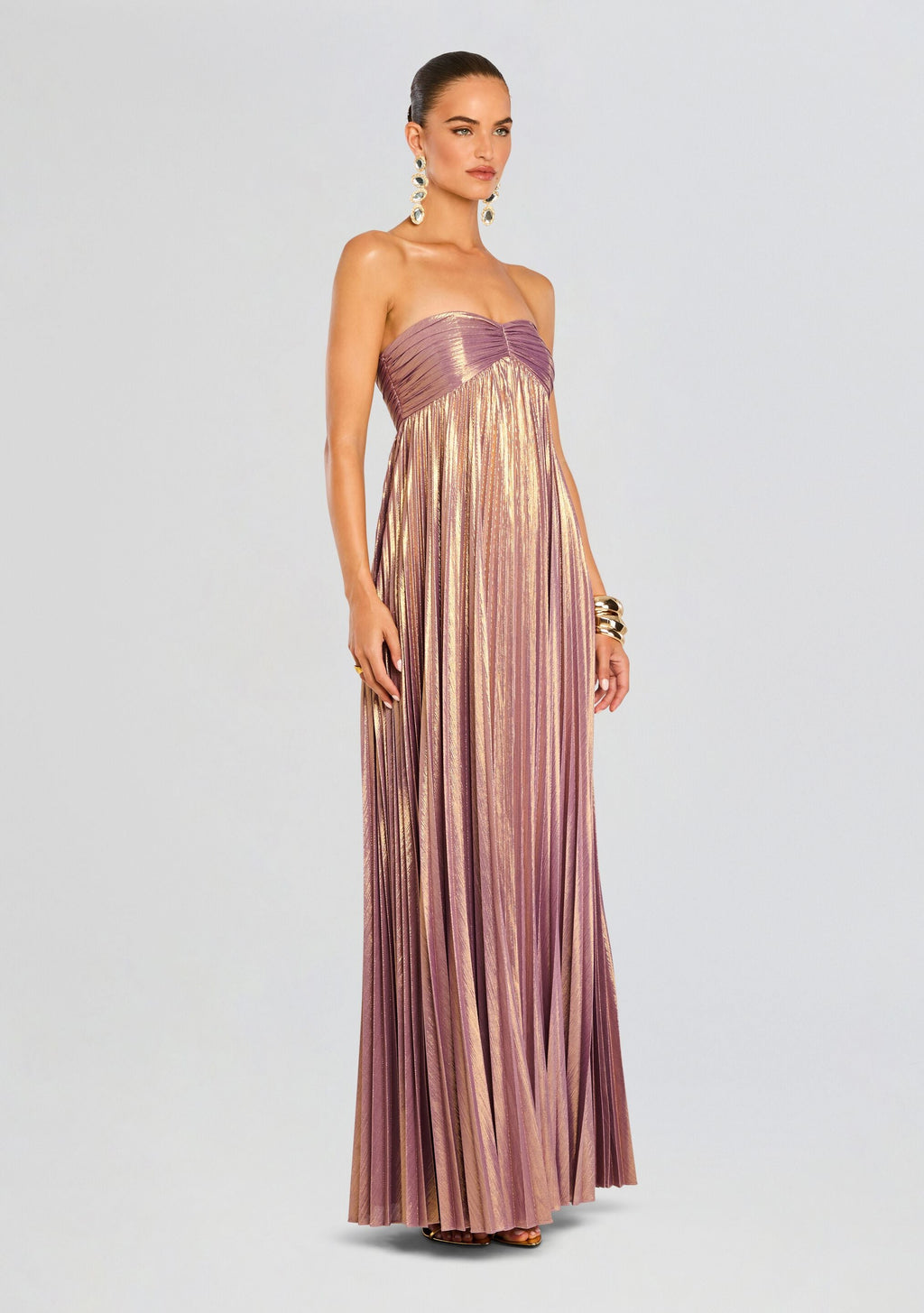 Lyanna Dress by retrofête in Purple/Gold, product image 3